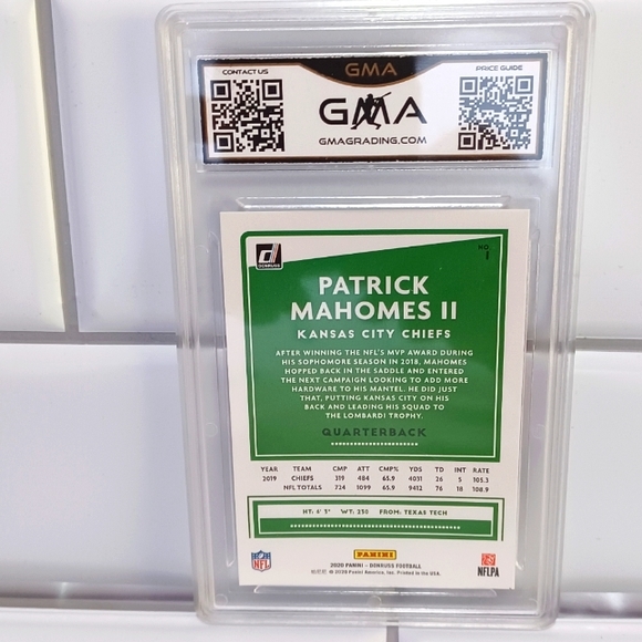 2020 Panini Donruss Optic #1 Patrick Mahomes II GMA10 - Picture 2 of 2